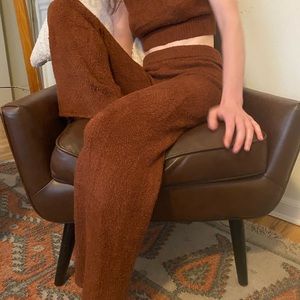 Reformation Teddy Organic Cotton Set Warm Brown